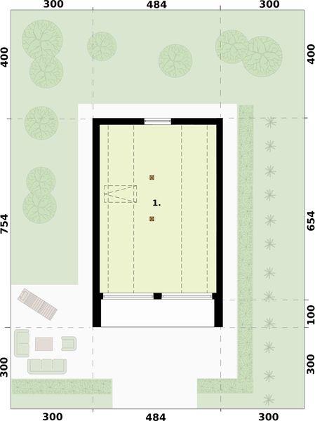 Poddasze projektu Moca A dom letniskowy na zgłoszenie do 35m2