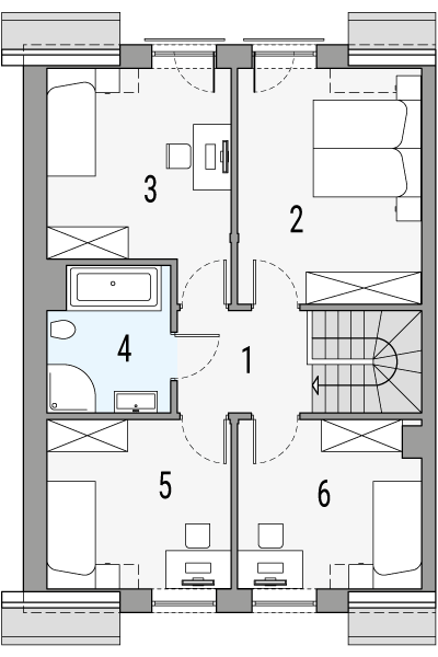 Poddasze projektu Kalipso 2 - segment lewy