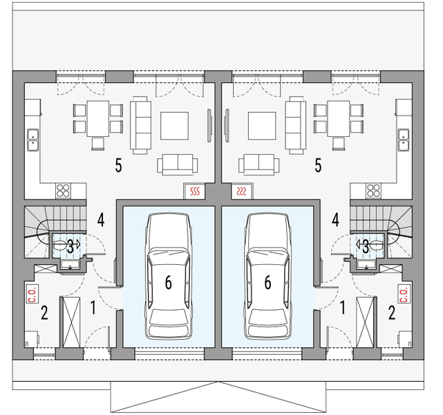 Parter projektu Kalipso 2 - dwulokalowy PLP