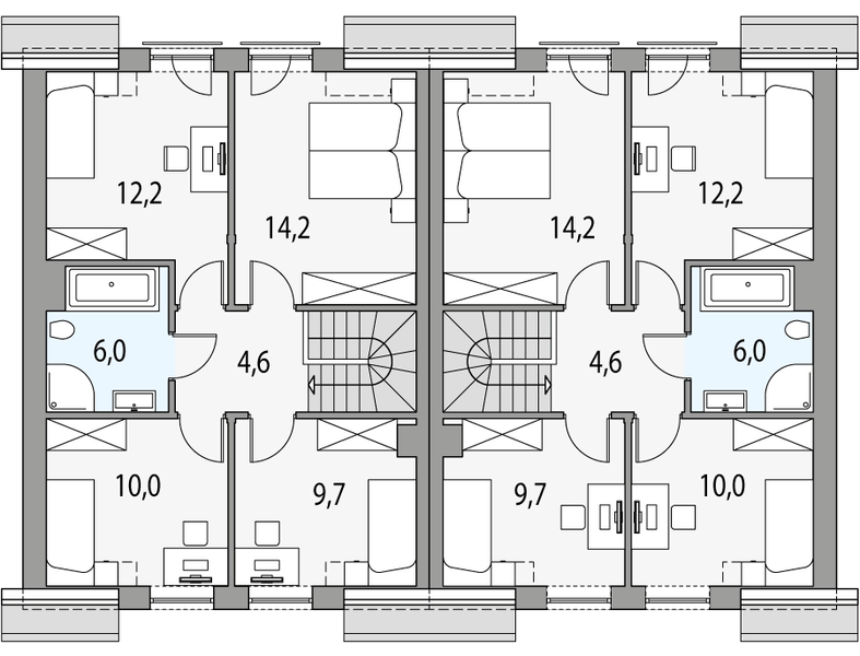 Poddasze projektu Kalipso 2 - bliźniak l+ll