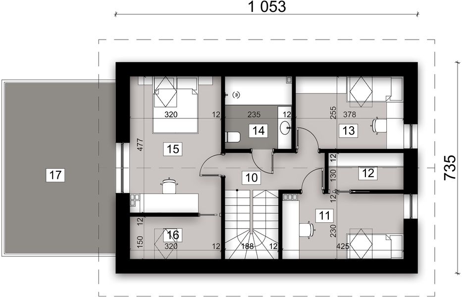 Poddasze projektu Komfort Plus 3