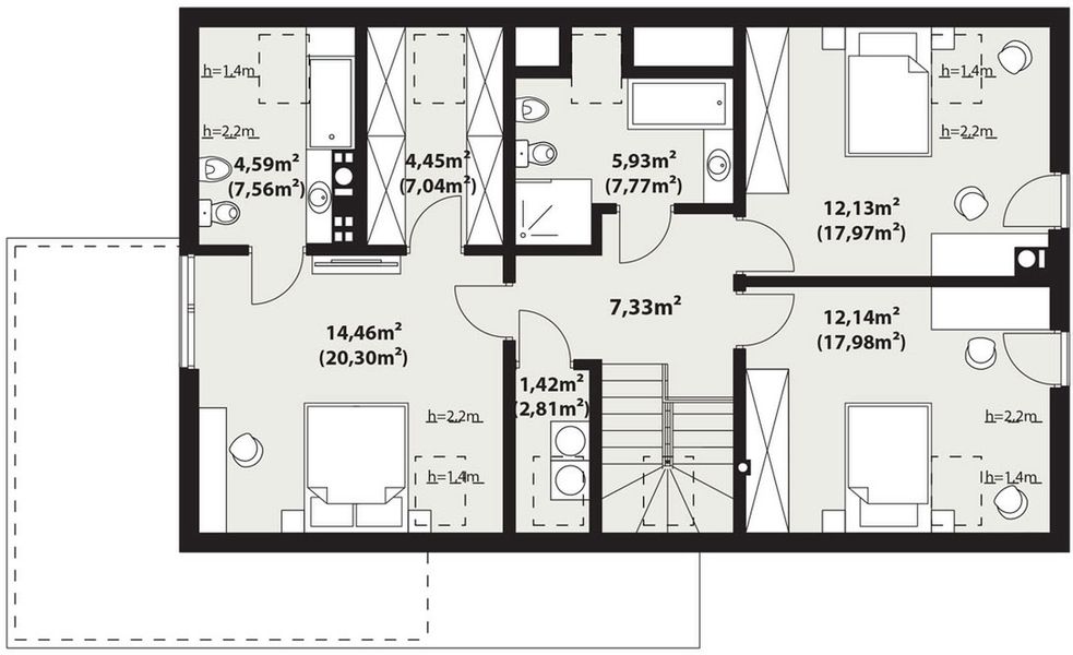 Poddasze projektu Kiri 2 drewniany
