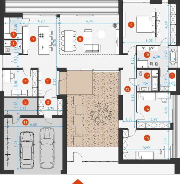 Parter projektu Dom z patio 1