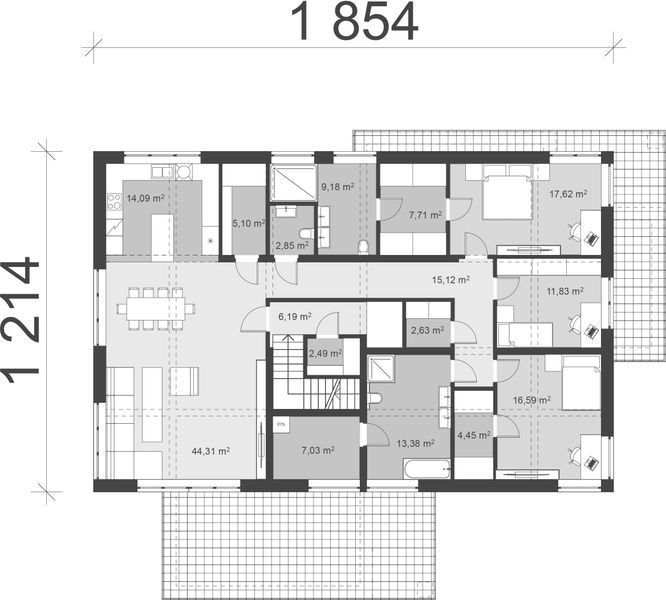 Piętro 1 projektu uA185