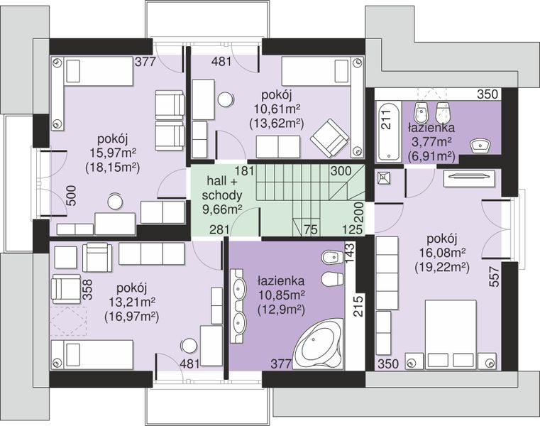 Poddasze projektu Dom przy Cyprysowej 63