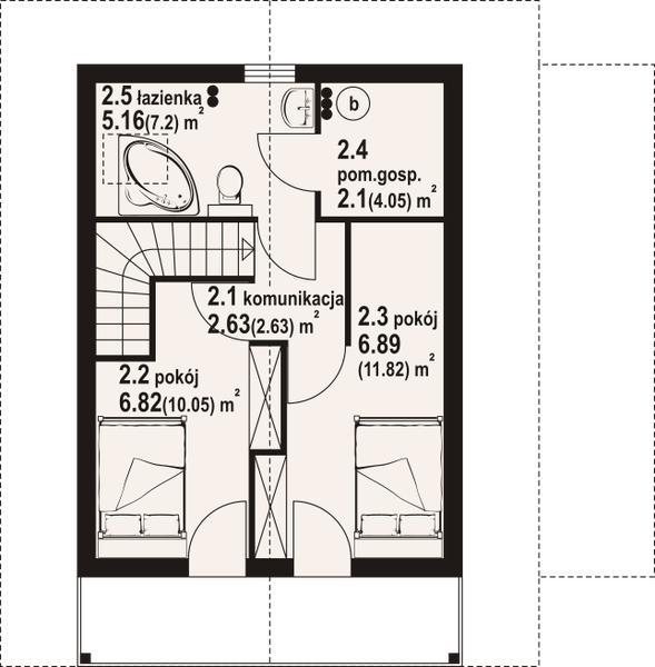 Poddasze projektu Gajówko 3 dws