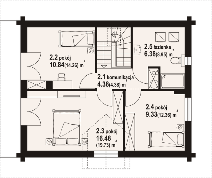 Poddasze projektu Gryfice 23 dw