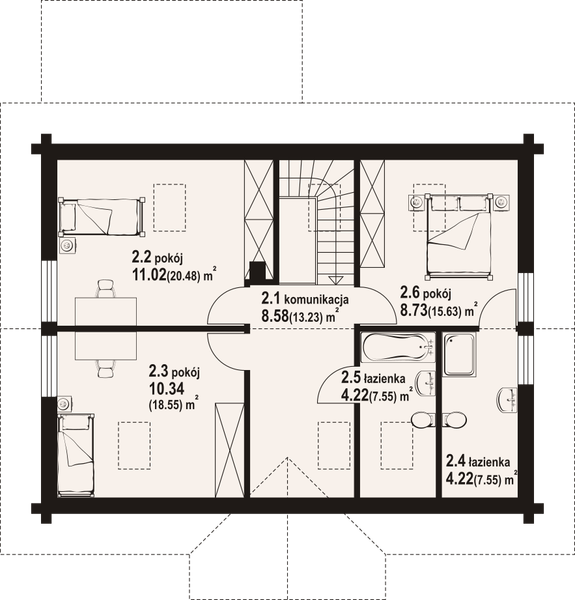 Poddasze projektu Olkowo 9 dw