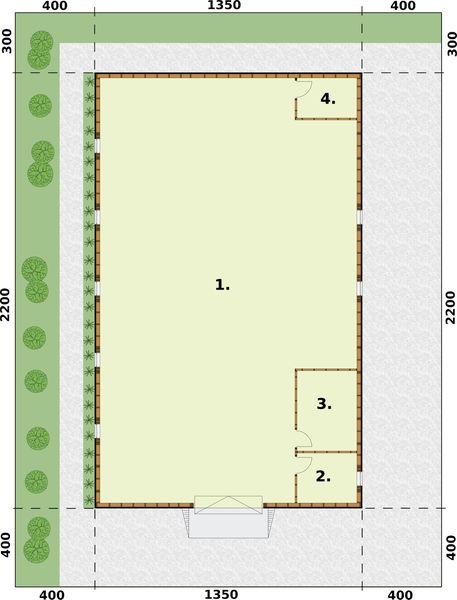 Parter projektu G349 szkielet drewniany budynek gospodarczy