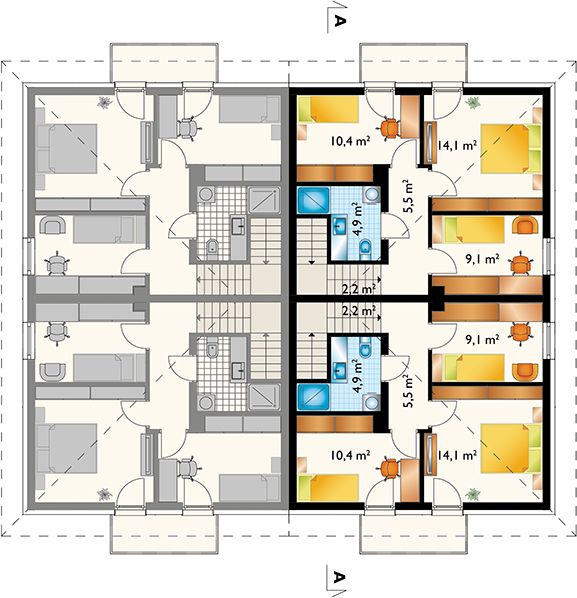 Piętro 1 projektu Aron Bi Duo (1727)