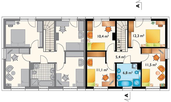 Piętro 1 projektu Emma Duo (1721)