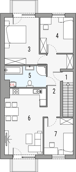Piętro 1 projektu Merlin 1 - segment lewy