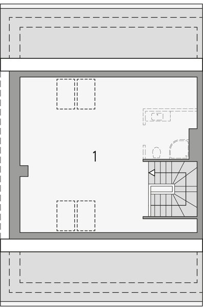 Poddasze projektu Merlin 3 - segment lewy