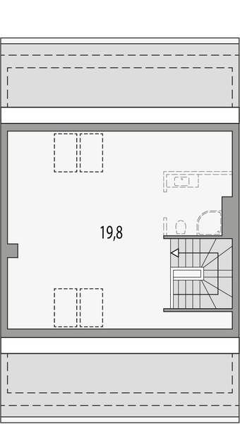 Poddasze projektu Merlin 3 - dwulokalowy segment s