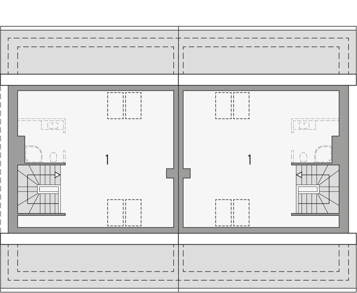 Poddasze projektu Merlin 3 - bliźniak PLP