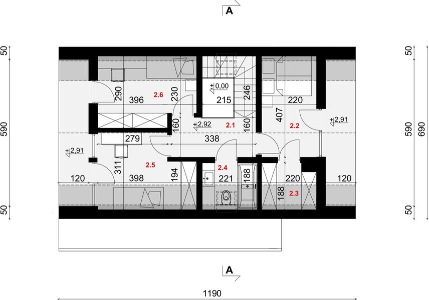 Poddasze projektu Sej-pro 072 energo