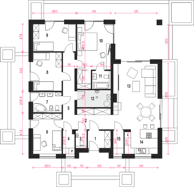 Parter projektu Klara II bez garażu [B]