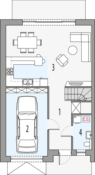 Parter projektu Gilbert 1 - segment lewy