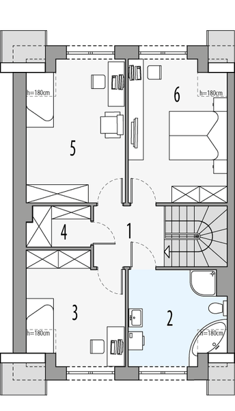 Poddasze projektu Gilbert 1 - segment lewy