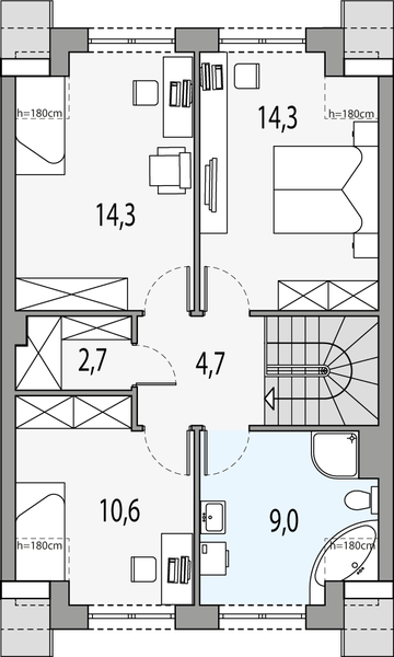 Poddasze projektu Gilbert 1 - segment s