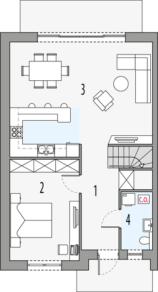 Parter projektu Gilbert 2 - segment lewy