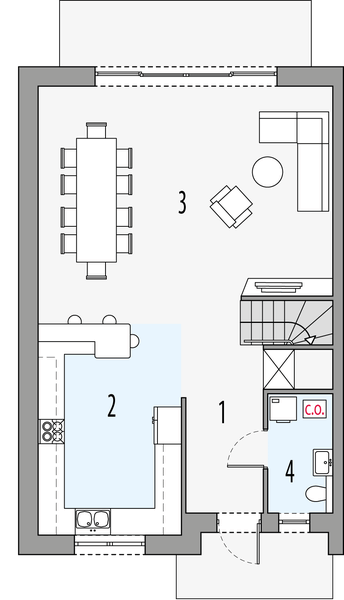 Parter projektu Gilbert 3 - segment lewy