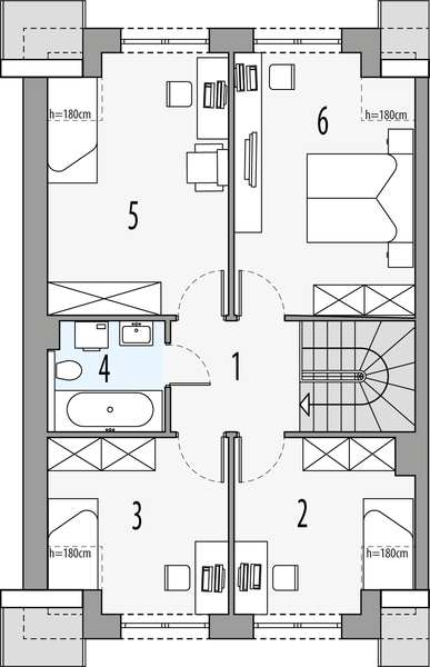 Poddasze projektu Gilbert 4 - segment lewy