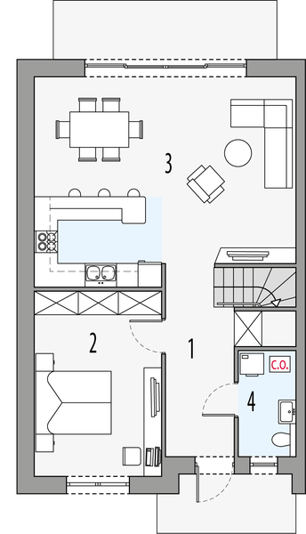 Parter projektu Gilbert 5 - segment lewy