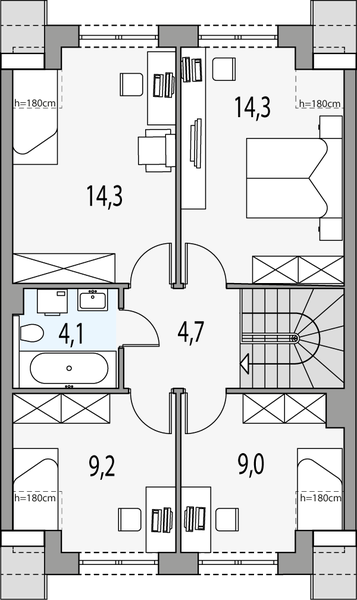 Poddasze projektu Gilbert 6 - segment s