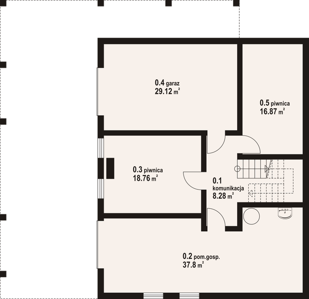 Piwnica projektu Tomaszewo 3 dw