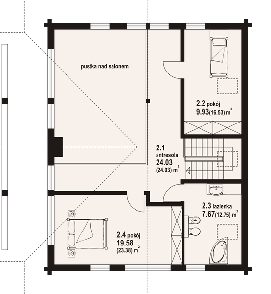 Poddasze projektu Tomaszewo 3 dw