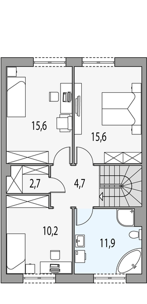 Piętro 1 projektu Norbert 1 - segment s