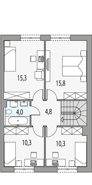 Piętro 1 projektu Norbert 5 - segment p