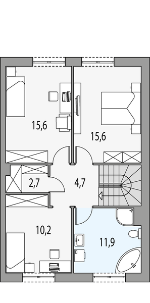 Piętro 1 projektu Norbert 3 - segment p