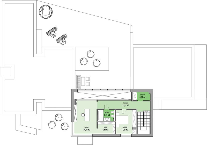 Piętro 1 projektu MJS-122