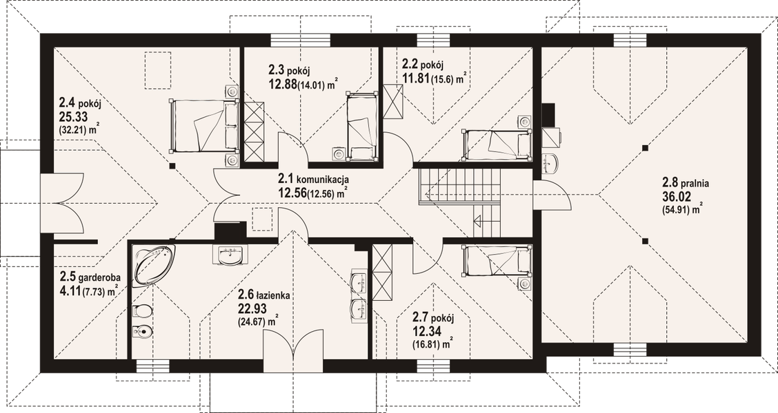 Poddasze projektu Chmielniki średnie 28