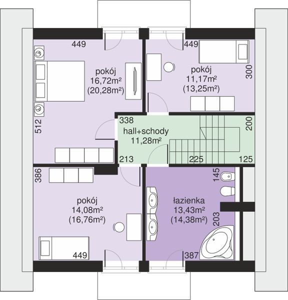 Poddasze projektu Dom przy Oliwkowej 6