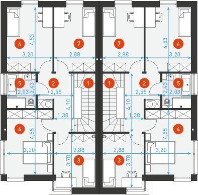 Piętro 1 projektu Modrzewiowy 1