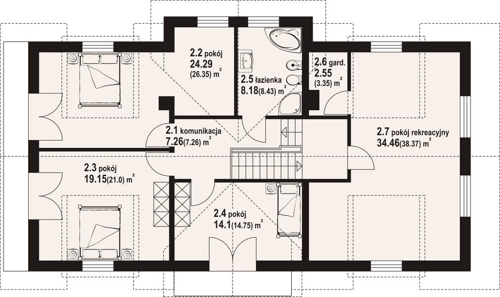 Poddasze projektu Bielowice