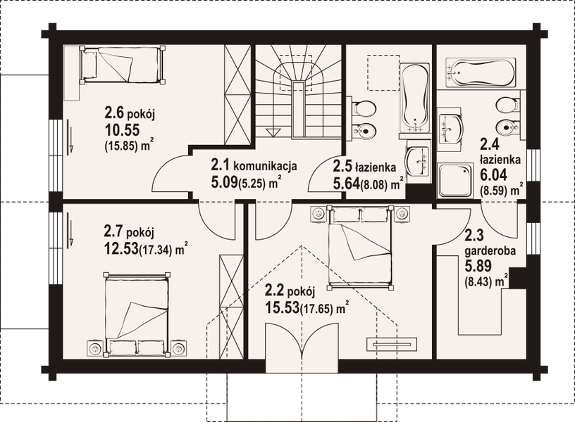 Poddasze projektu Henryków a1 dw