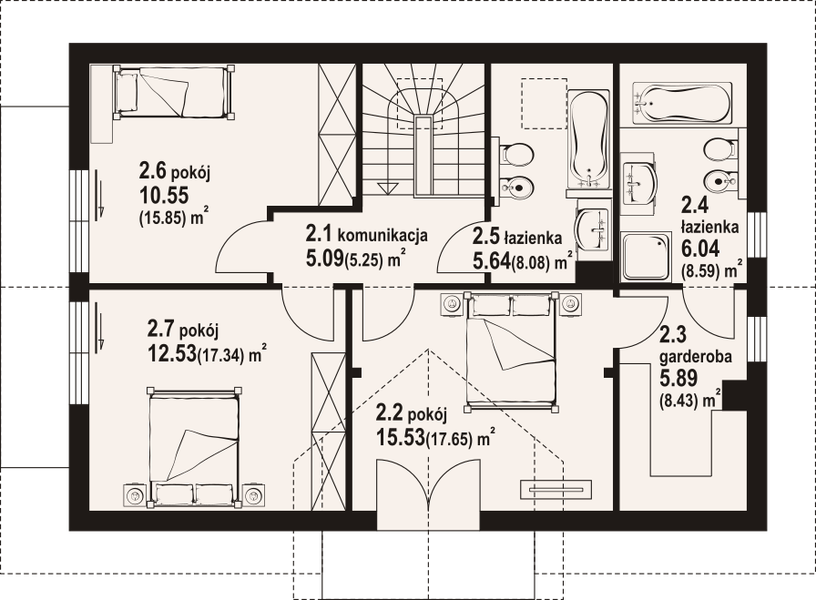 Poddasze projektu Henryków a1 dws