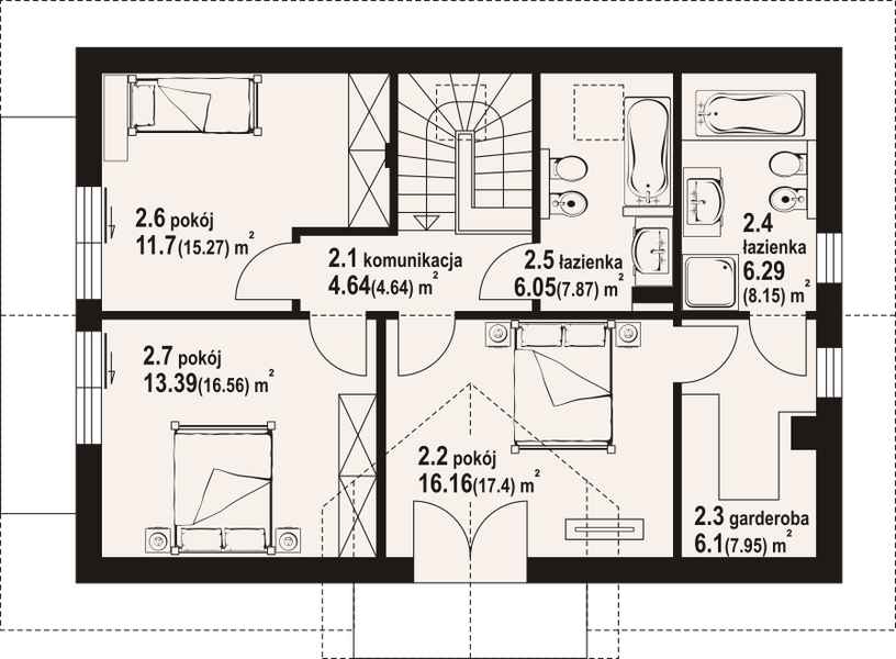 Poddasze projektu Henryków a1m