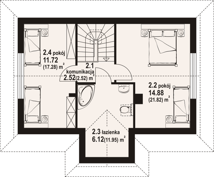 Poddasze projektu Zawoja 36 dw