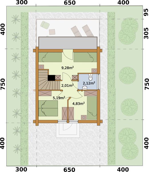 Poddasze projektu L-305 z piwnicą