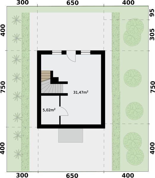 Piwnica projektu L-305 z piwnicą