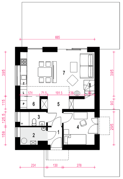 Parter projektu Amon bez garażu [B]