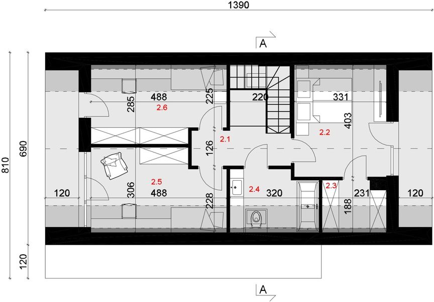Poddasze projektu Sej-pro 072/2 energo