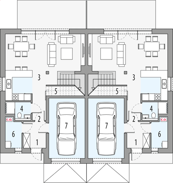 Parter projektu Milan 1 - dwulokalowy LLL