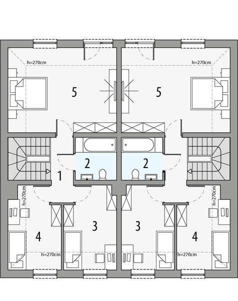Poddasze projektu Olaf - dwulokalowy LLL