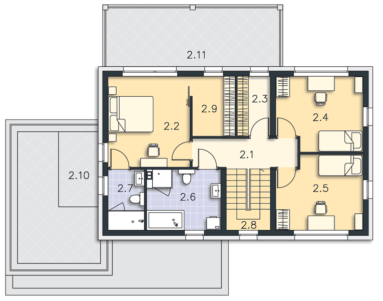 Piętro 1 projektu Ferrara II DCP363A